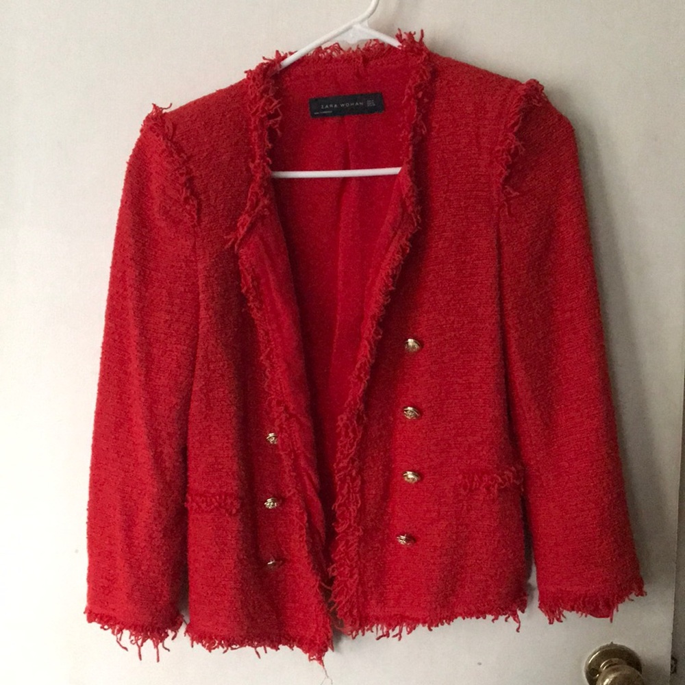 Red zara blazer
